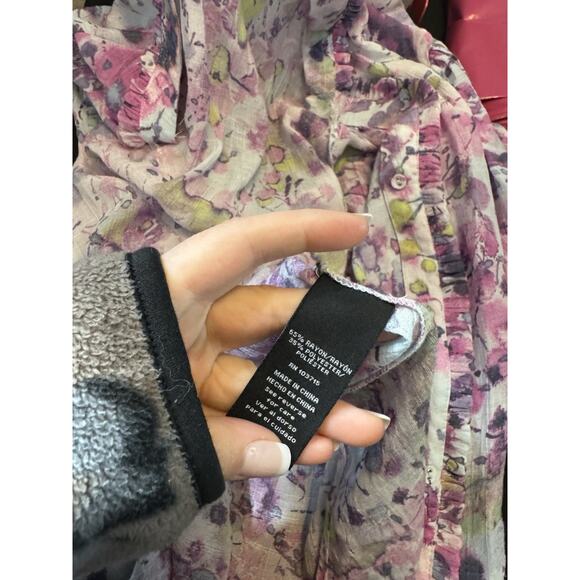 Zac & Rachel Blouse Womens 2X WaterColor Floral Bell Sleeve Lightweight Fairy - Picture 4 of 9